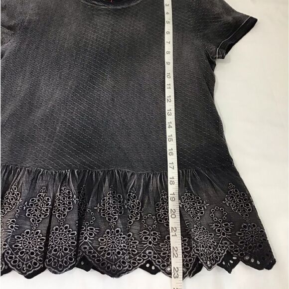 Alice & Olivia Jeans Wash Black Short Sleeve Crew Neck T-Shirt New Size Small - Picture 7 of 10